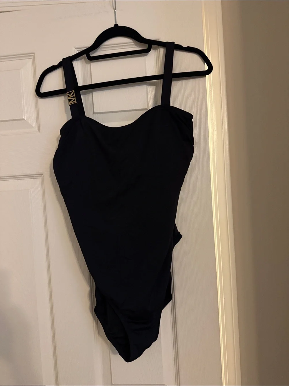 Michael Kors Black One-Piece Swimsuit with Gold Accent